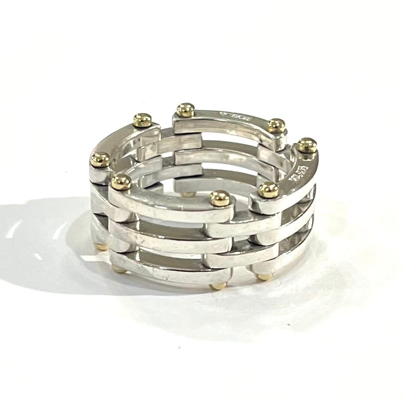 Tiffany& Co.シルバーリング 18号 ティファニー 希少　入手困難 希少【TIFFANY&CO】【18号 】2645 ゲートリング／シルバー925×K18