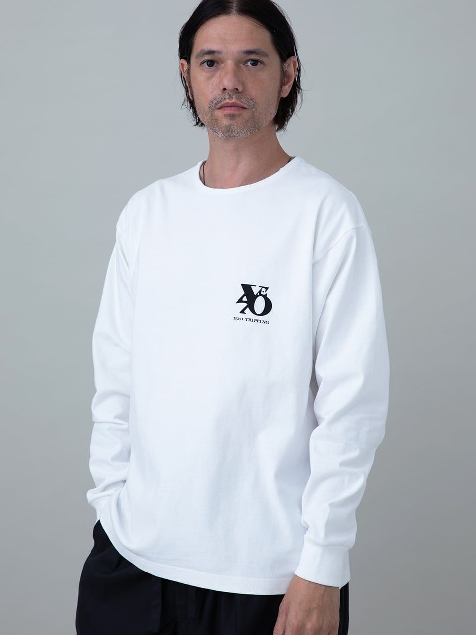 EGO TRIPPING (エゴトリッピング) PRINTTEE -B long ロンTEE / WHITE