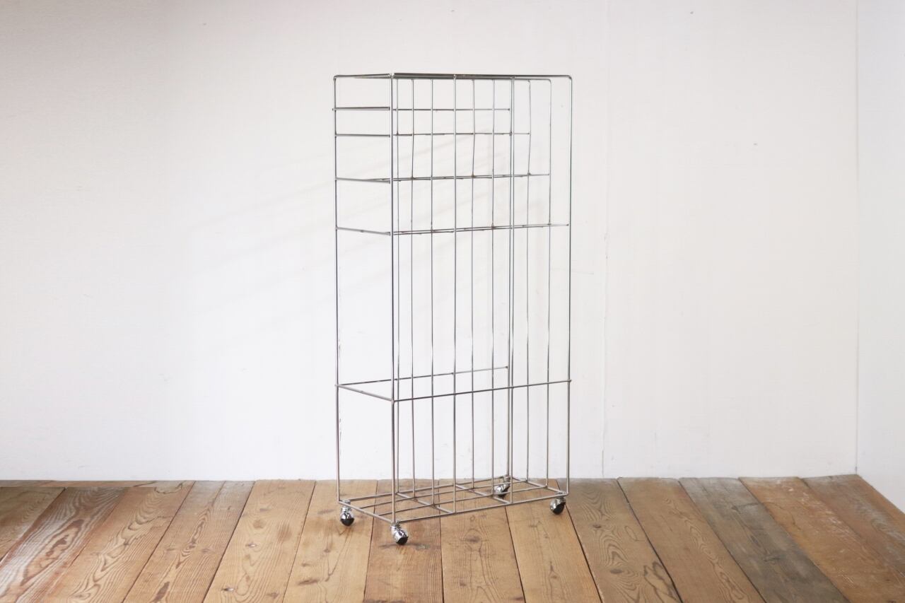ヴィンテージ ワイヤーラック キャスターワゴン ネットシェルフ ポスター 収納 c84dbc8940f2a944303c9736b2be39