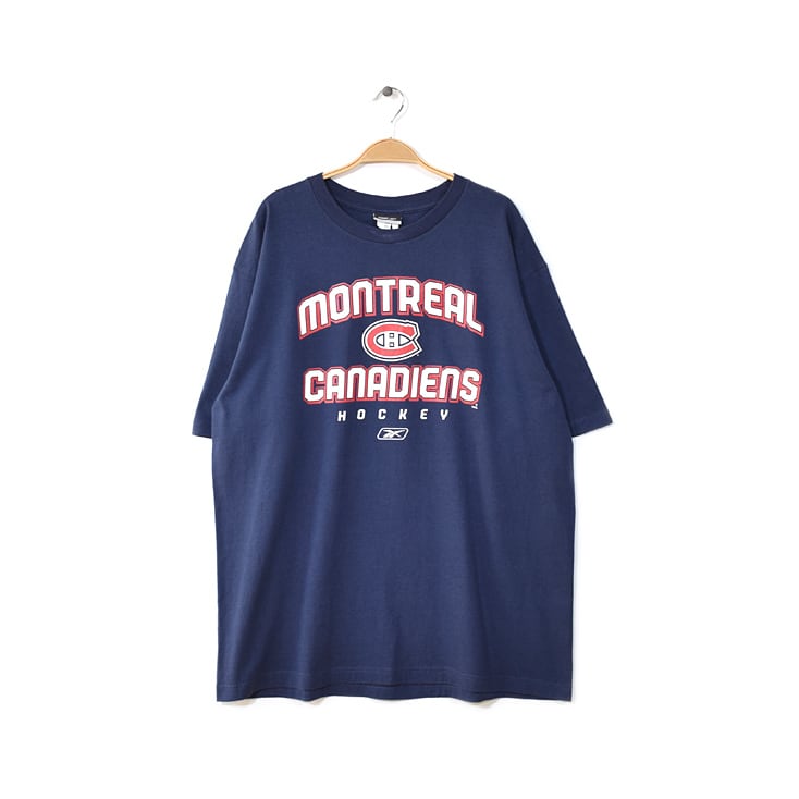 カナダ製 リーボック NHL モントリオール カナディアンズ アイスホッケー オーバーサイズ Tシャツ メンズXL Canadiens @BB0615