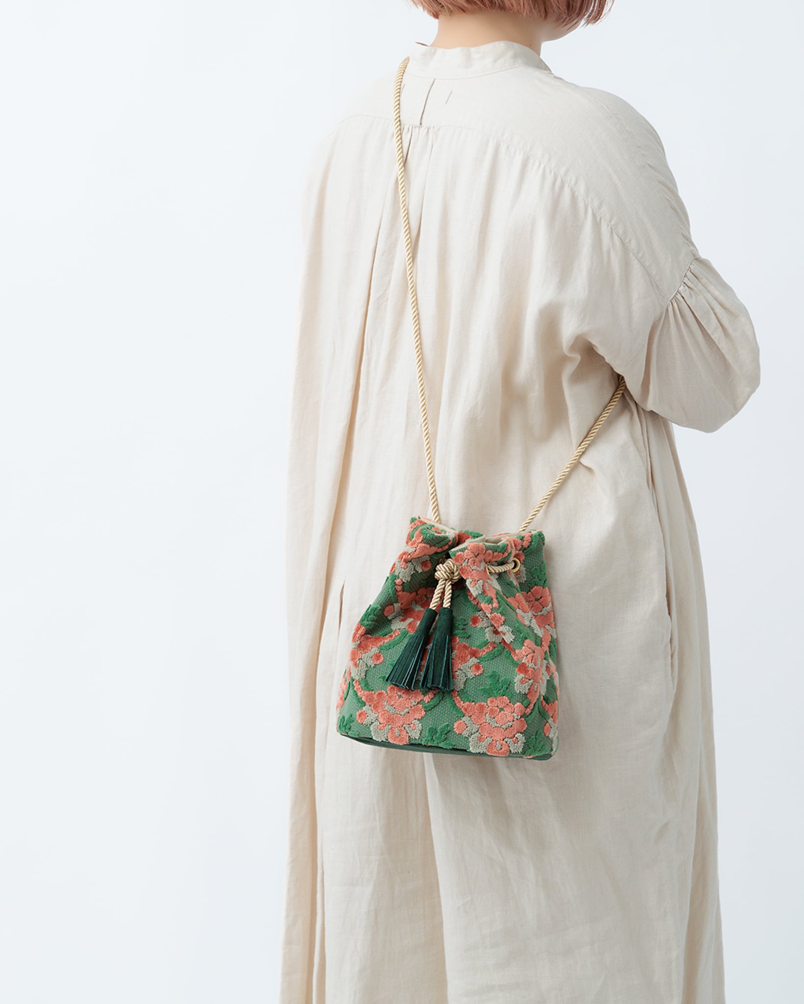 金華山巾着＜コーラルモスのマグノリア＞ | PUPU LAUKKU ププラウック