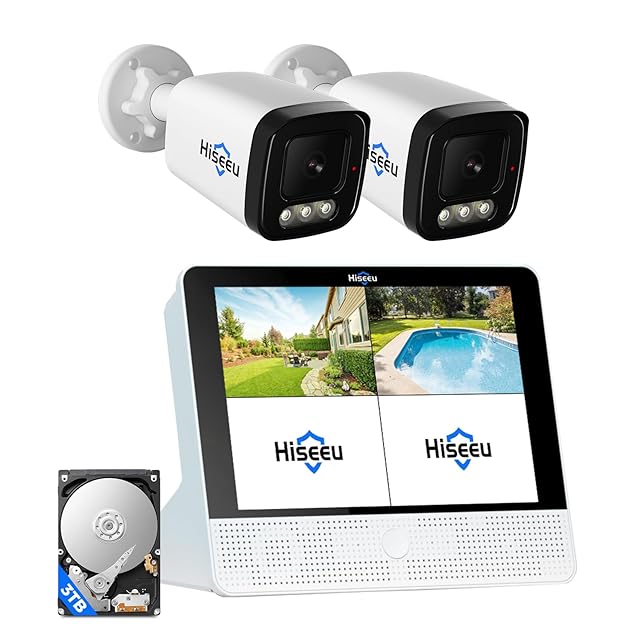 500万画素・信号強化】防犯カメラ 屋外 2台 モニター付き ワイヤレス