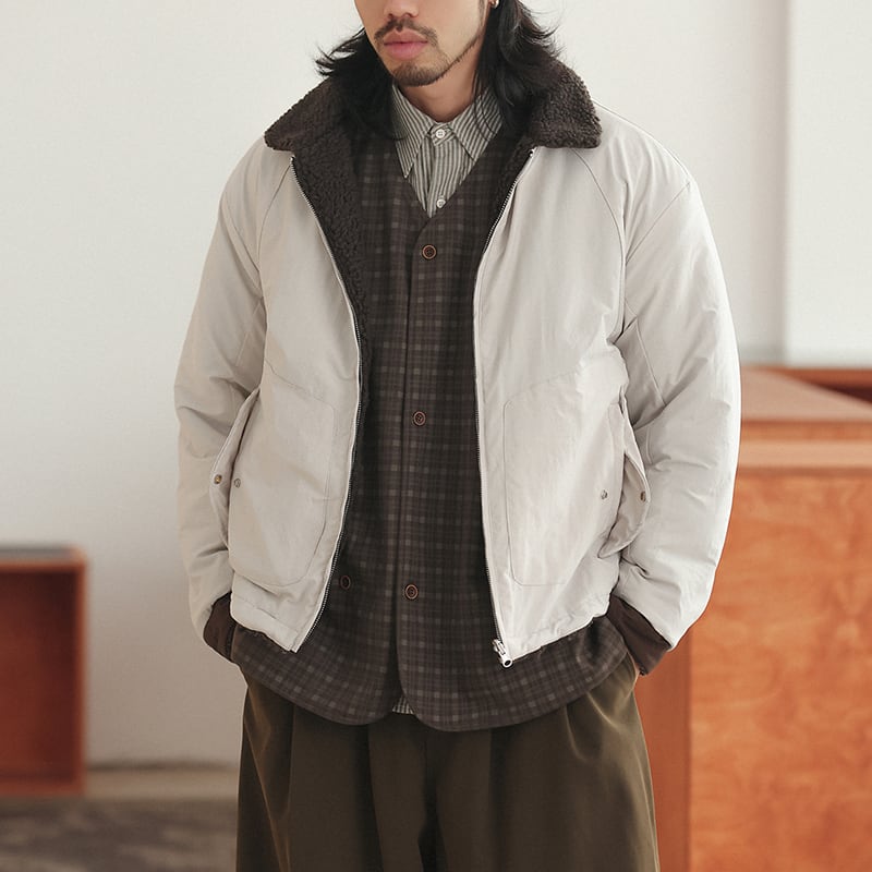 ボア襟ジップアップショートブルゾン 00022