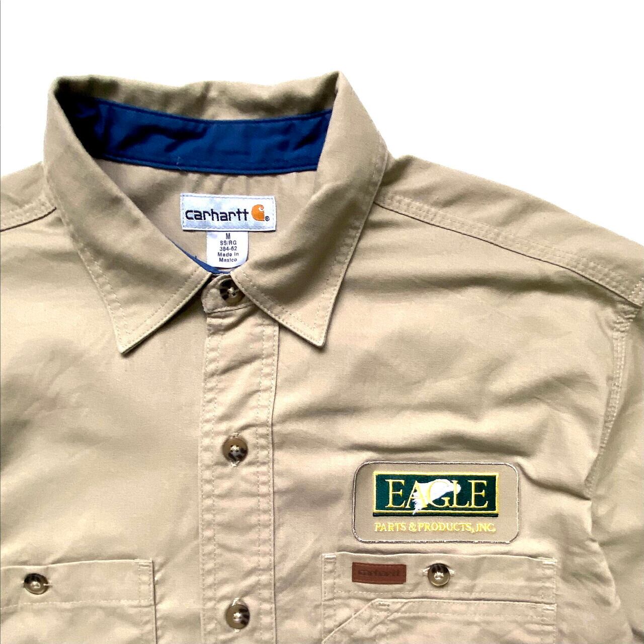 Carhartt カーハート 企業ロゴワッペン 半袖ワークシャツ メンズM 古着