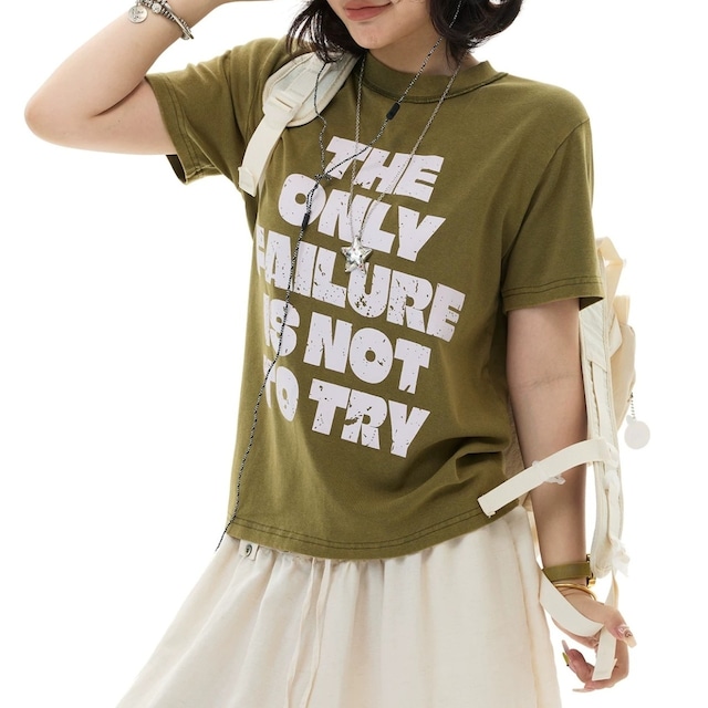 クラックレタリングビッグロゴTシャツ 3col R02547
