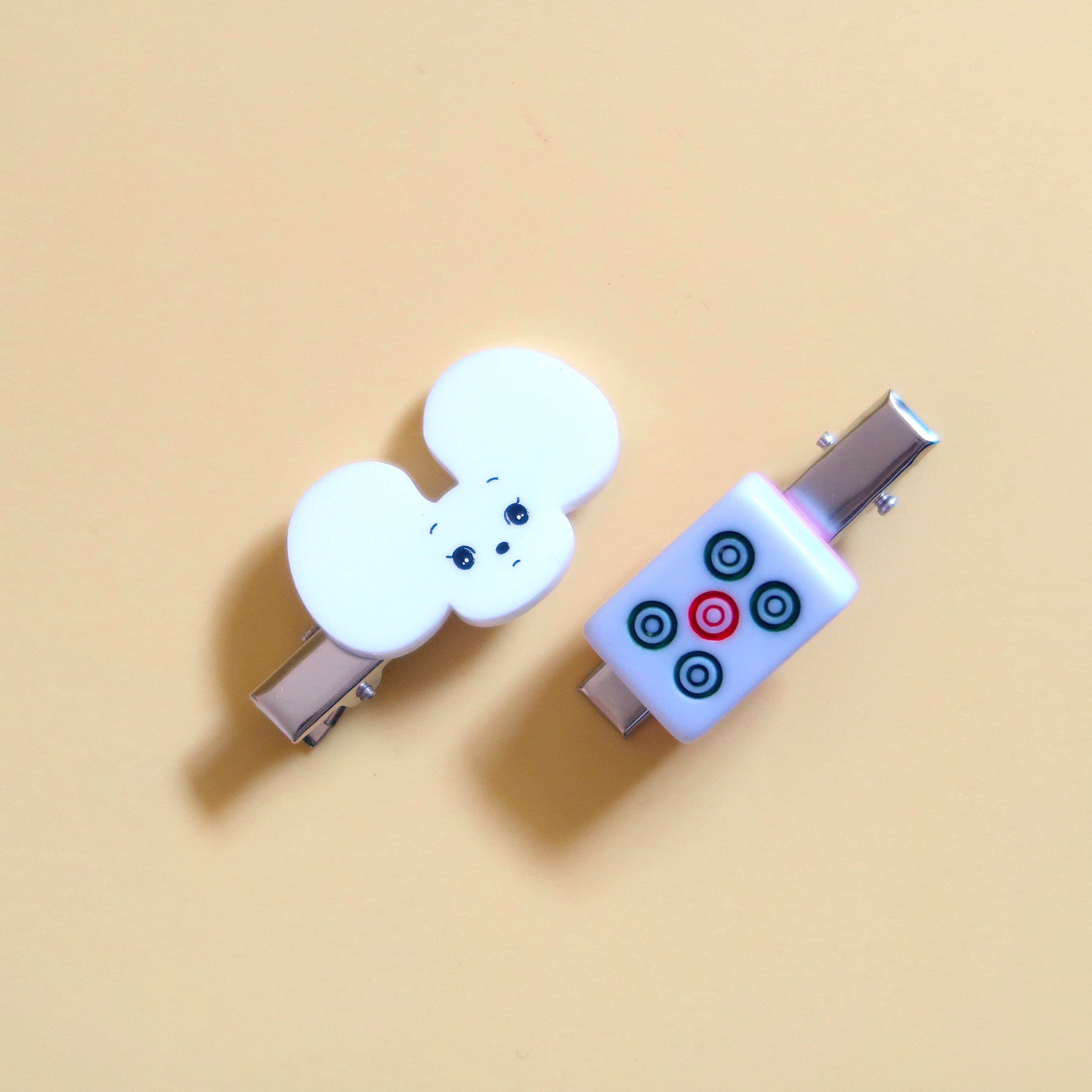 SHIRATAMA GAMES・麻雀牌ヘアクリップ | YURI ICHIMURA 〜レトロで