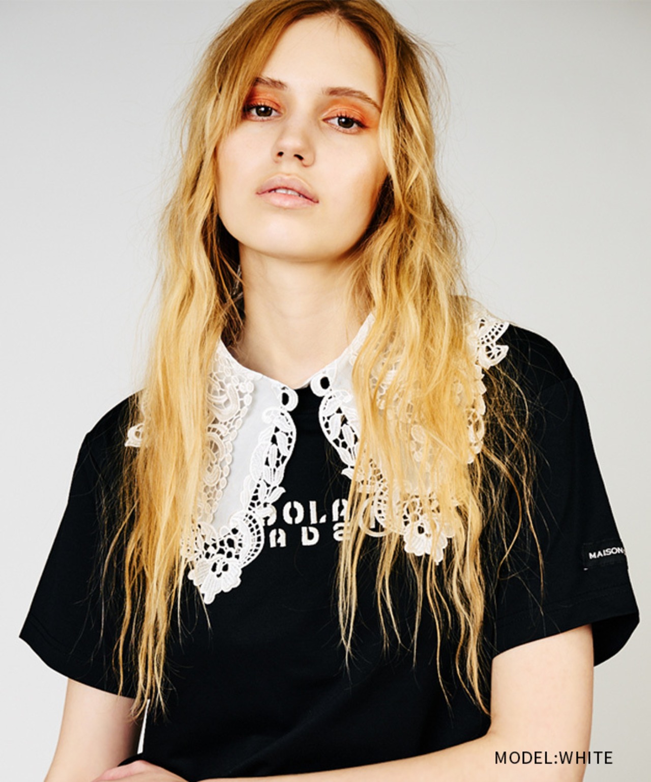 【直営限定ITEM】レース×シフォンビッグフェイクカラー (WHITE)　48502H