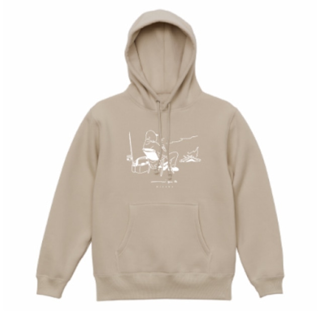 with coffee 【 hoodie 】- beige -　