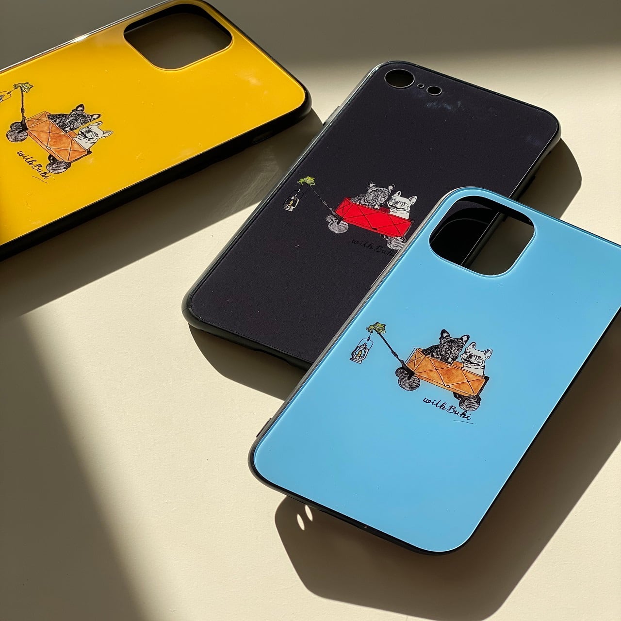 カートでお出かけ！ フレンチブルドッグ iPhoneケース フレブル ブヒ