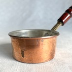 コーヒーウォーマー　銅片手鍋　銅鍋　ミニサイズ　木製ハンドル　　直径80mm 壁掛け対応 12KWec24