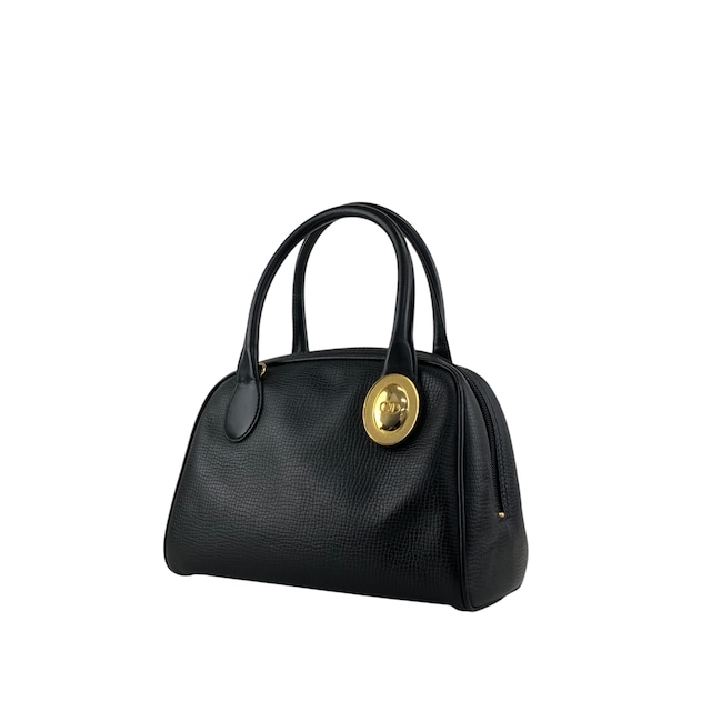 Christian Dior クリスチャン ディオール ショルダーバッグ ブラック CDロゴ オーバル レザー ミニボストン 2WAY vintage ヴィンテージ オールド wtuhu8
