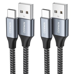 【在庫のみ】NIMASO USB Type C ケーブル 【1m/2本セット】 【QC3.0対応】 急速充電 USB-C & USB-A 3A タイプc 充電ケーブル iPhone16/15シリーズ、iPad Pro、Sony、Galaxy、Huawei その他Android 等機器対応 NCA21L410