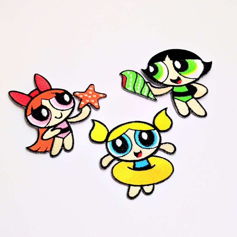 ☆ 送料無料！ ★刺繍アイロンワッペン★【 The Powerpuff Girls ( パワーパフガールズ )  ブロッサム 】〚アメリカン雑貨 アメトイ〛