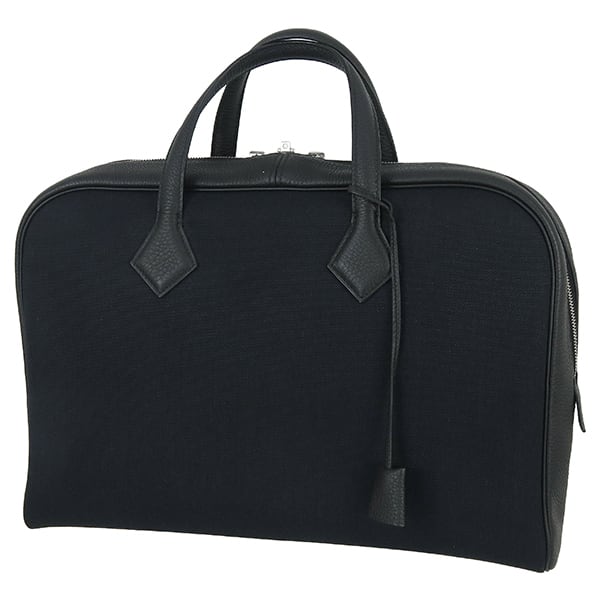 Unused HERMES エルメス ヴィクトリア 2 12H トワルH トリヨンクレマンス ノワール ブラック ビジネスバッグ ブリーフケース A4 PC収納 未使用品