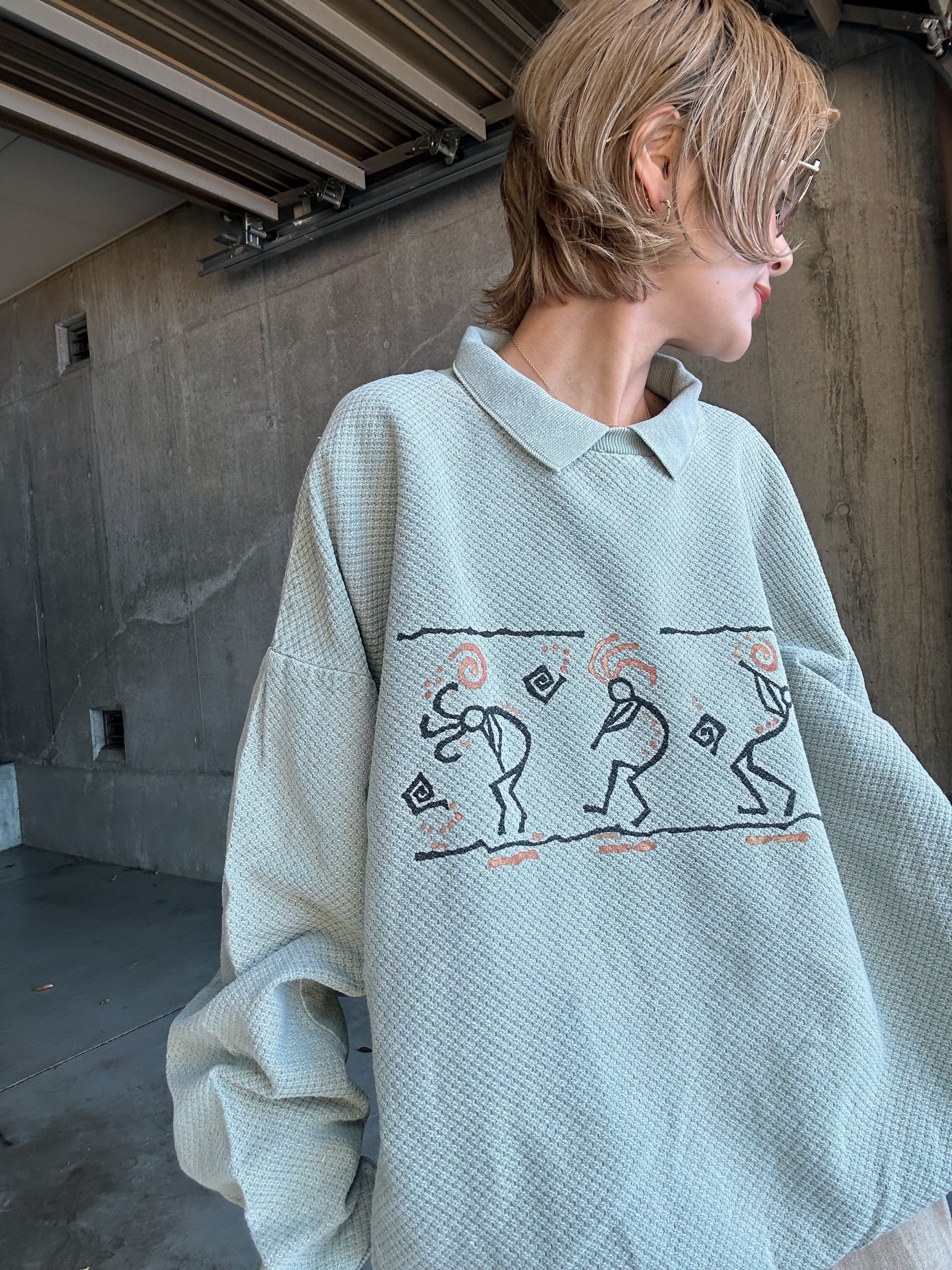 (CS1820)90‘s 4FuN originals collared pullover made in USA