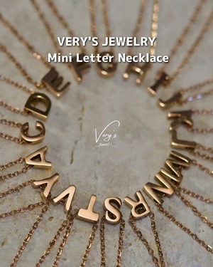 Mini Letter Necklace 316L【チェーン付き・調整可】【Very's Jewelry】