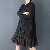 ステッチ フラワー シャツドレス 00276