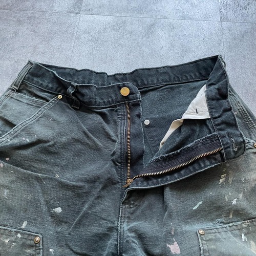 00s ブラック ダブルニー Carhartt B01 BLK 32×34 詳細写真8