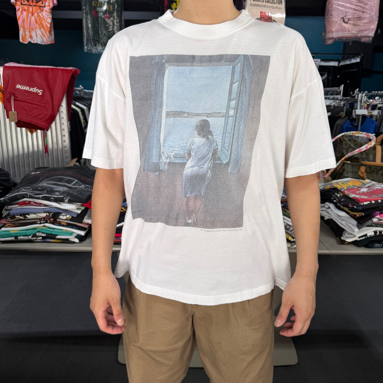 【SALVADOR DALI】サルバドール・ダリ "窓辺の女" 90's Vintage アートTシャツ