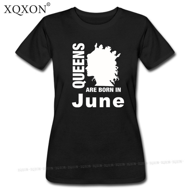 Xqxonクイーンズは生まれた月に夏カジュアルファッション誕生日ギフト女性tシャツ高品質コットンガールtシャツトップスティーw39