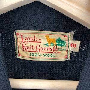 【Lamb Knit GoodsCompany】50-60s "C" Wool Lettered Cardigan