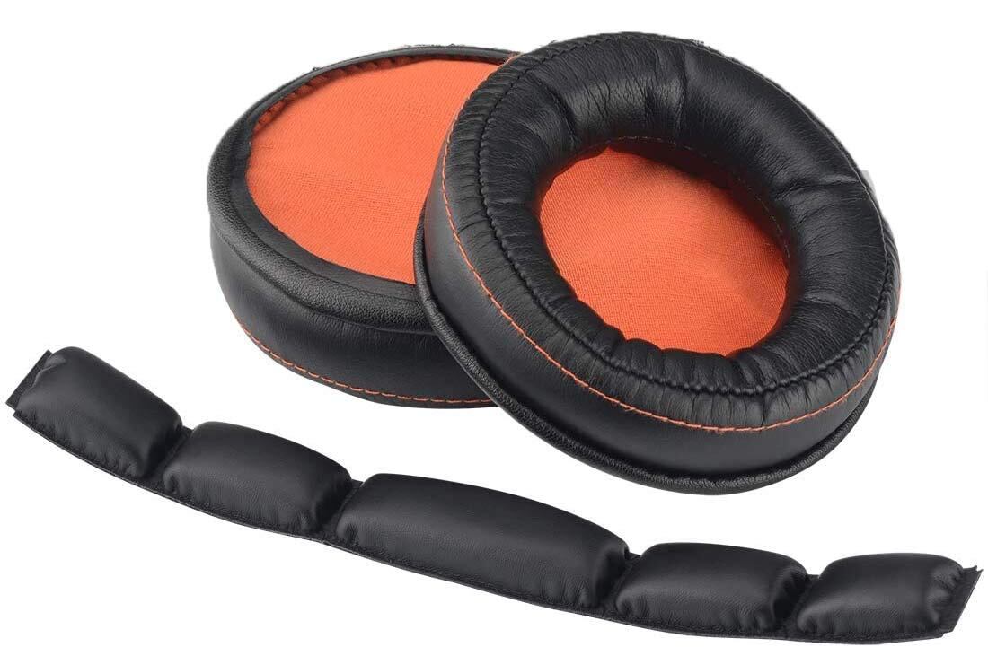 交換SteelSeries Siberia 800 840ヘッドフォン用イヤパッドクッション+交換用ヘッドバンド/クッションパッド修理部品(イヤパッド+ヘッドバンド)