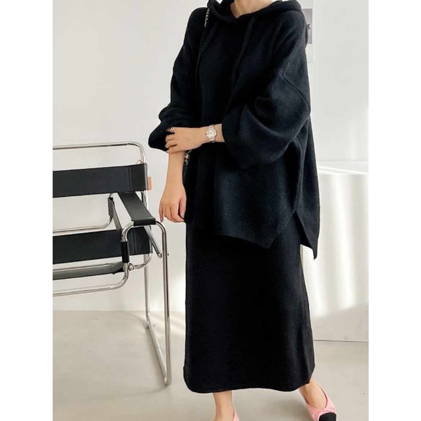 フード付きニットセットアップ 3color RA2994