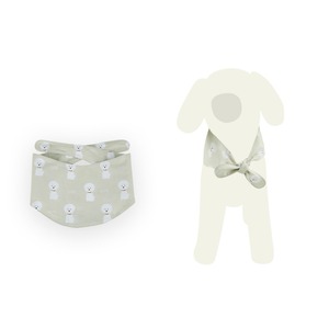 【予約】[ GOPE ] Picture Dog Bandana｜WHITE × IVORY