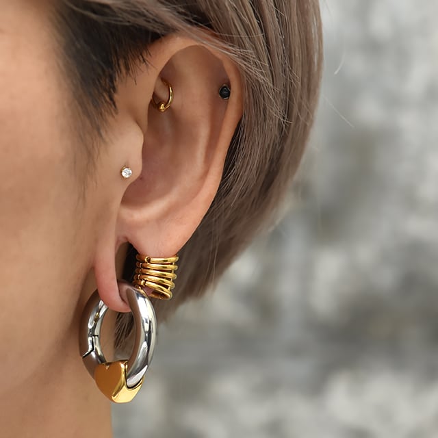 ボディピアス 2g 3WAY ハートピアス マグネット 磁石 ワンタッチピアス