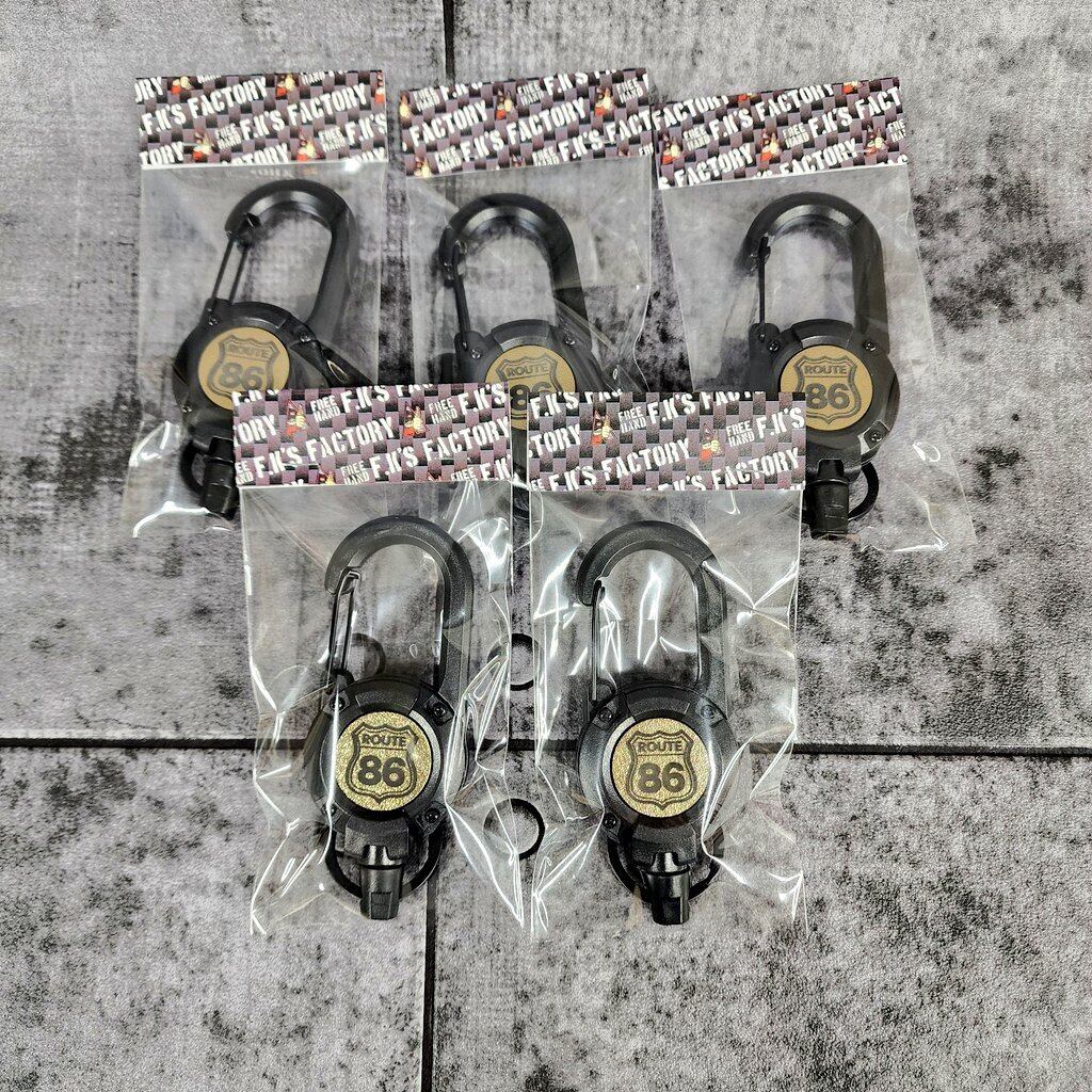 FK'S FACTORY ROUTE86 ルート86 リールキーホルダー ワイヤー 収縮式