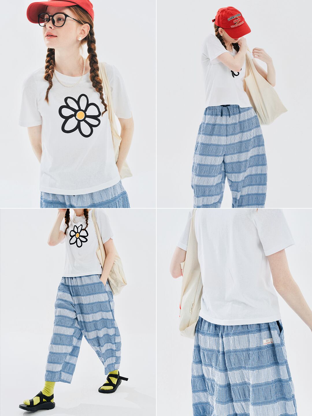 imakokoni ホワイトカラーフラワーデザイントップス 244708