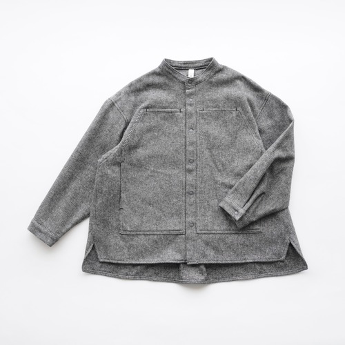 MOUN TEN.(マウンテン)/ cotton tweed pocket shirt / black twill / 110,125,140cm