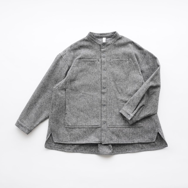 MOUN TEN.(マウンテン)/ cotton tweed pocket shirt / black twill / 110,125,140cm