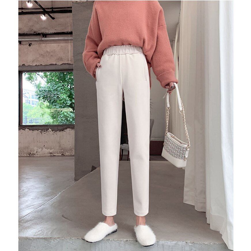パンツ レディース 秋冬 ボトムス ロングズボン 裏起毛 美脚 韓国風 厚手 ハイウエスト