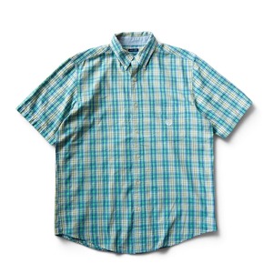 USED CHAPS Plaid BD S/S Shirts(Light GRN)
