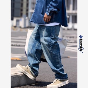 Wide straight vintage denim pants 1055