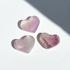 レインボーフローライト ハート 3個set 14◇ Rainbow Fluorite ◇ 天然石・鉱物・パワーストーン・インテリア