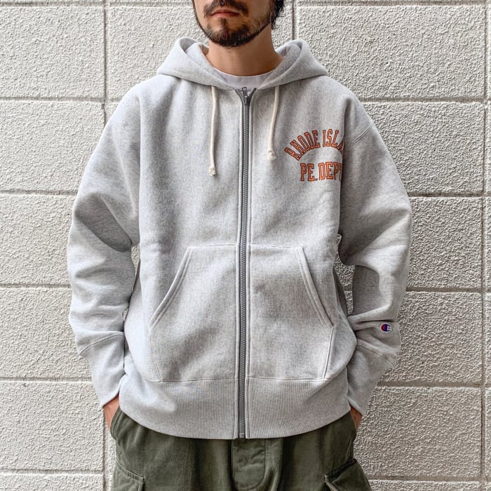 Champion Reverse Weave Zip Hooded Sweat Shirt - Silver Grey L XL