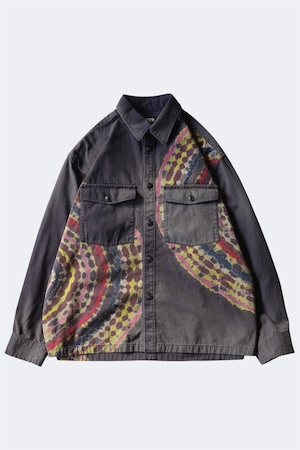 KHOKI 【Tie-Dye Military Shirt -Black-】