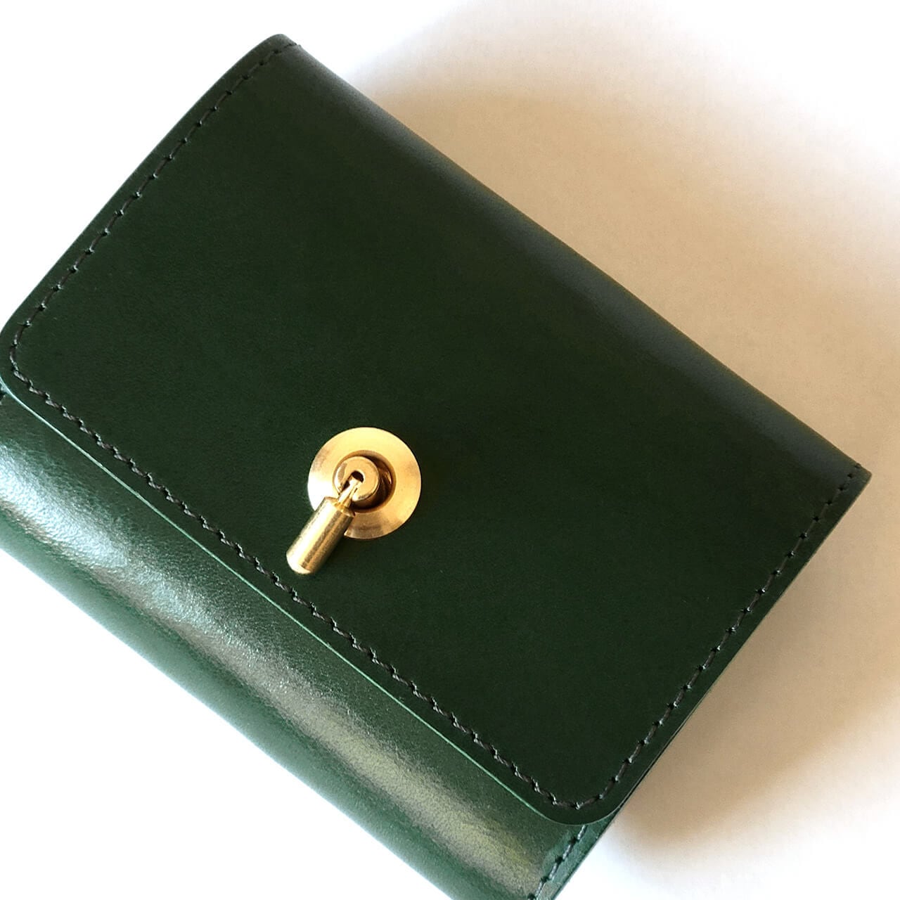 オコシ金具ミニ財布 グリーン | Leather+
