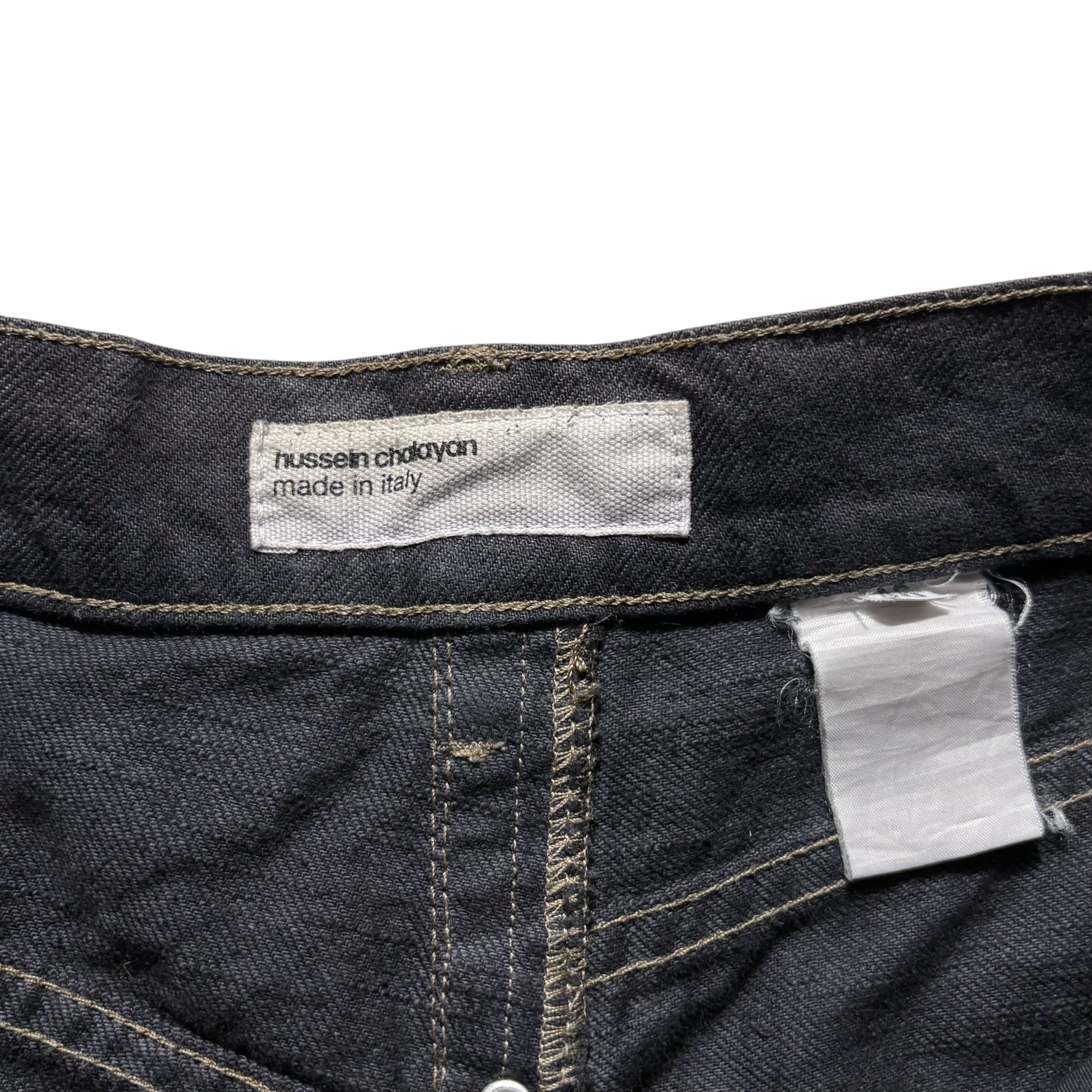 archive HUSSEIN CHALAYAN black denim pants | NOIR ONLINE