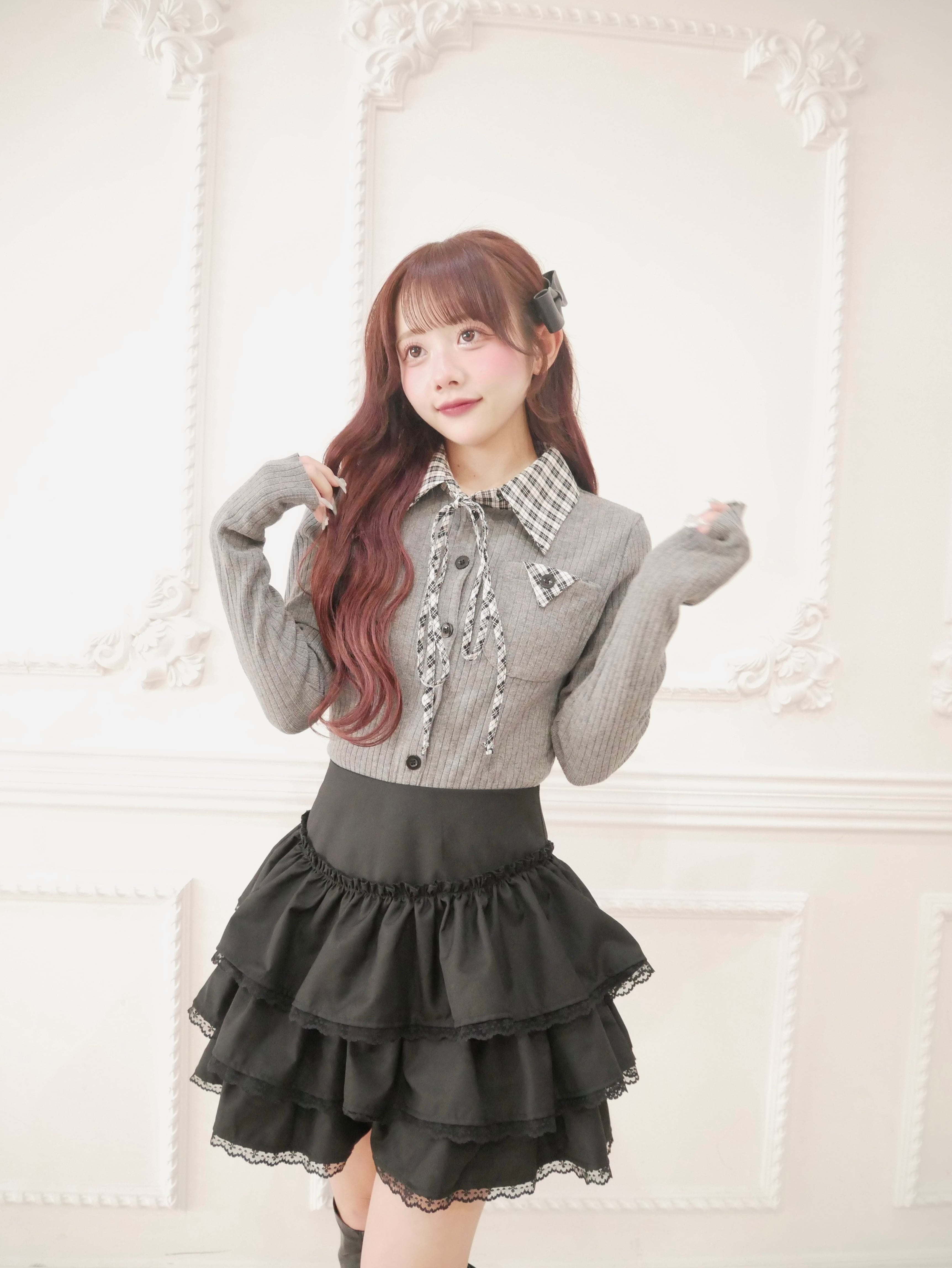 check collar knit