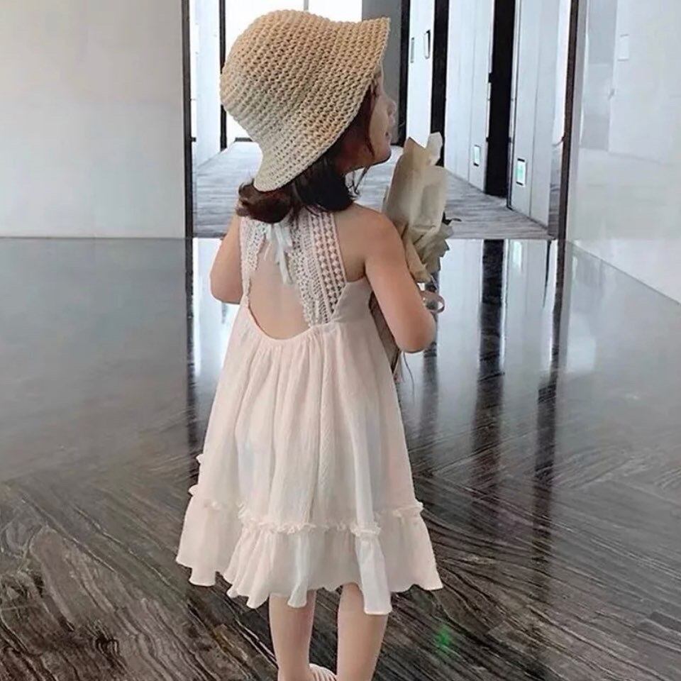 バックレースサマードレス•••プチプラ ワンピース ナチュラル フリル 海外子供服 女の子