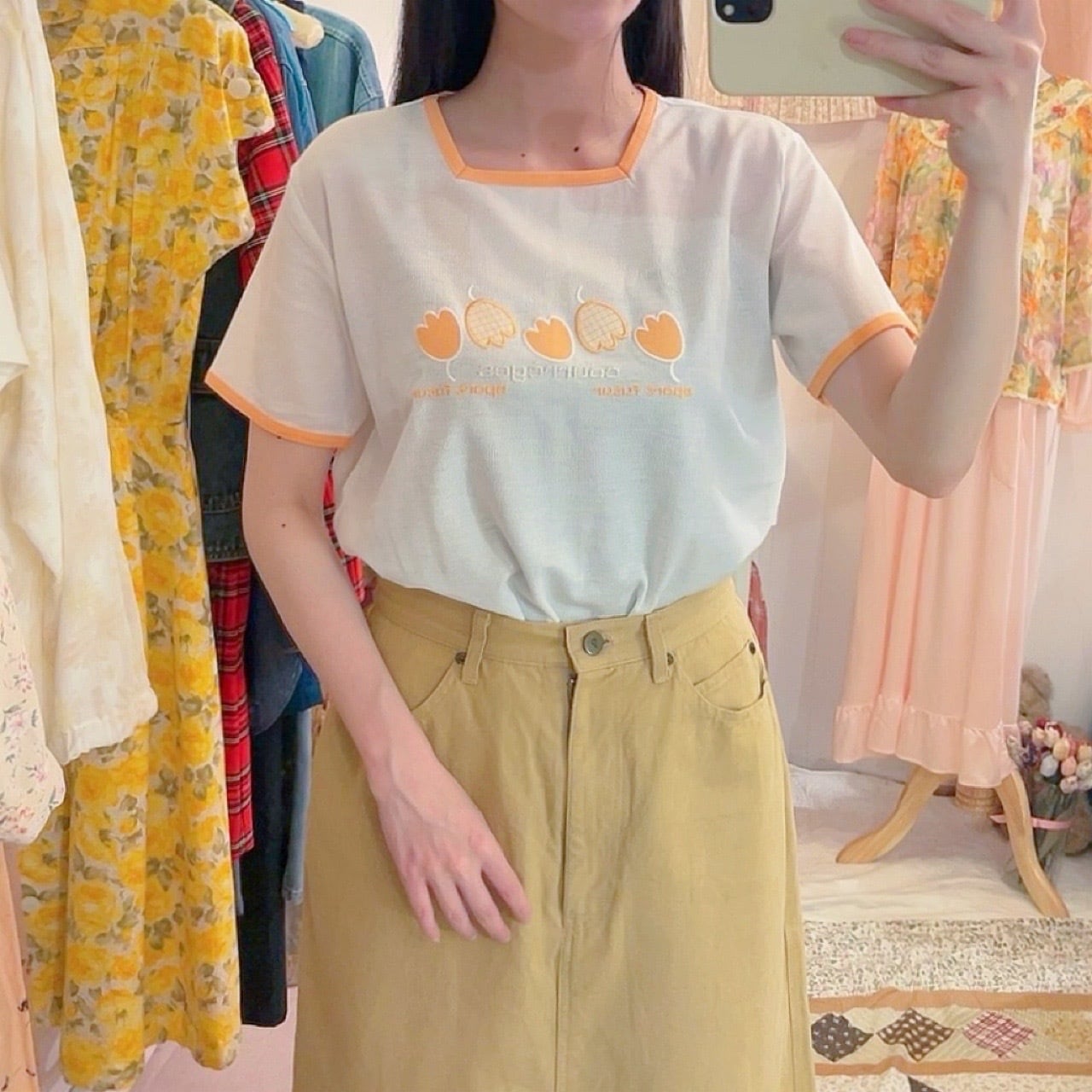 courrèges / tulip applique T-shirt