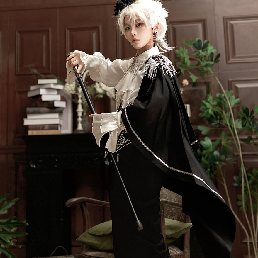 【XLサイズ】コスプレ衣装 皇子系 王子スタイル ゴスロリ ゴシックセットアップ 王子 皇子系 3点 セットアップ 男装コーデ 麗人 プリンス イベント