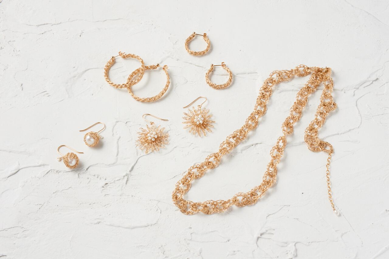CASUMINO ワイヤークロッシェ フープピアス／イヤリング（30mm