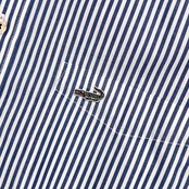 Crocodile クロコダイル ストライプ BD ボタンダウン 長袖 シャツ M /ネイビー系 メンズ