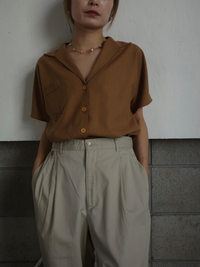 <vintage>nep silk brown shirt