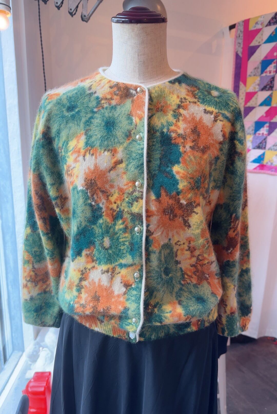 made in U.S.A. 50’s flower motif cardigan