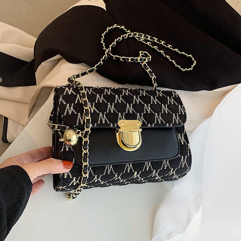 秋冬キャンバスバッグ女性2020新しい流行のファッションネットレッドチェーンバッグショルダーメッセンジャースモールバッグ女性ワイルドイン Tiancai_Wing_Bag83495203111